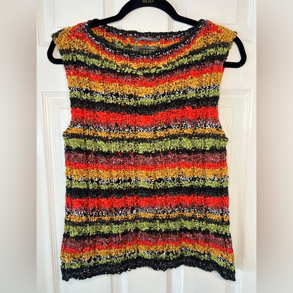 Anthropologie Multicolor Striped Audra Tank Italian Knit Top Size Large - Picture 2 of 9